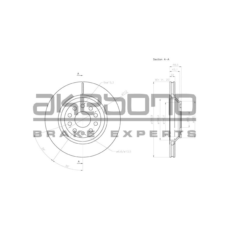 Disque de frein à l'unité AKEBONO