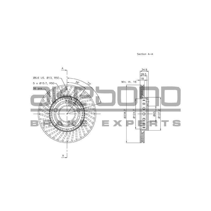 Disque de frein à l'unité AKEBONO