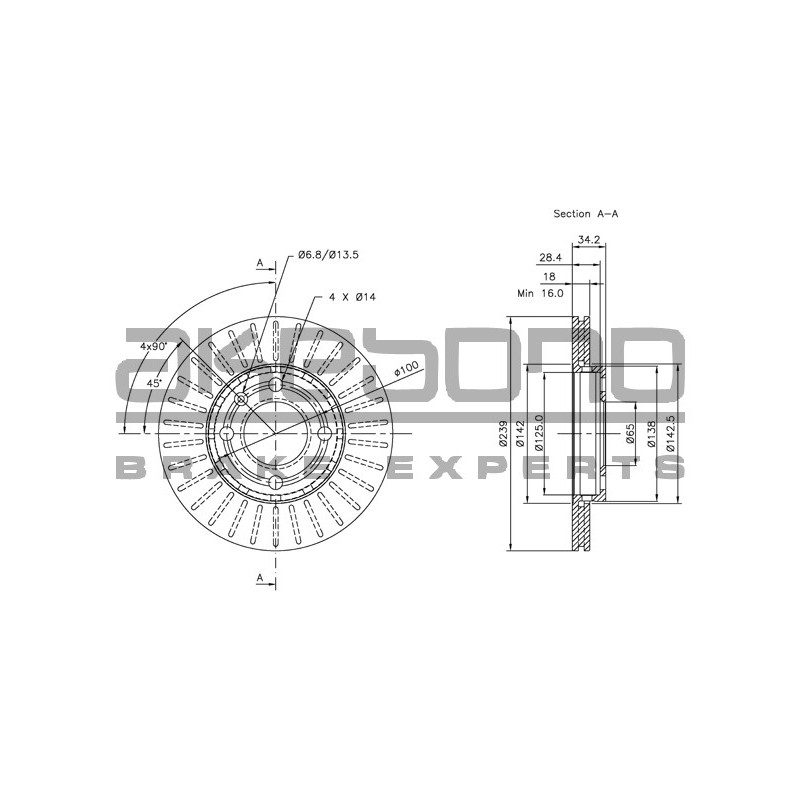 Disque de frein à l'unité AKEBONO