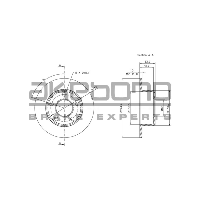 Disque de frein à l'unité AKEBONO