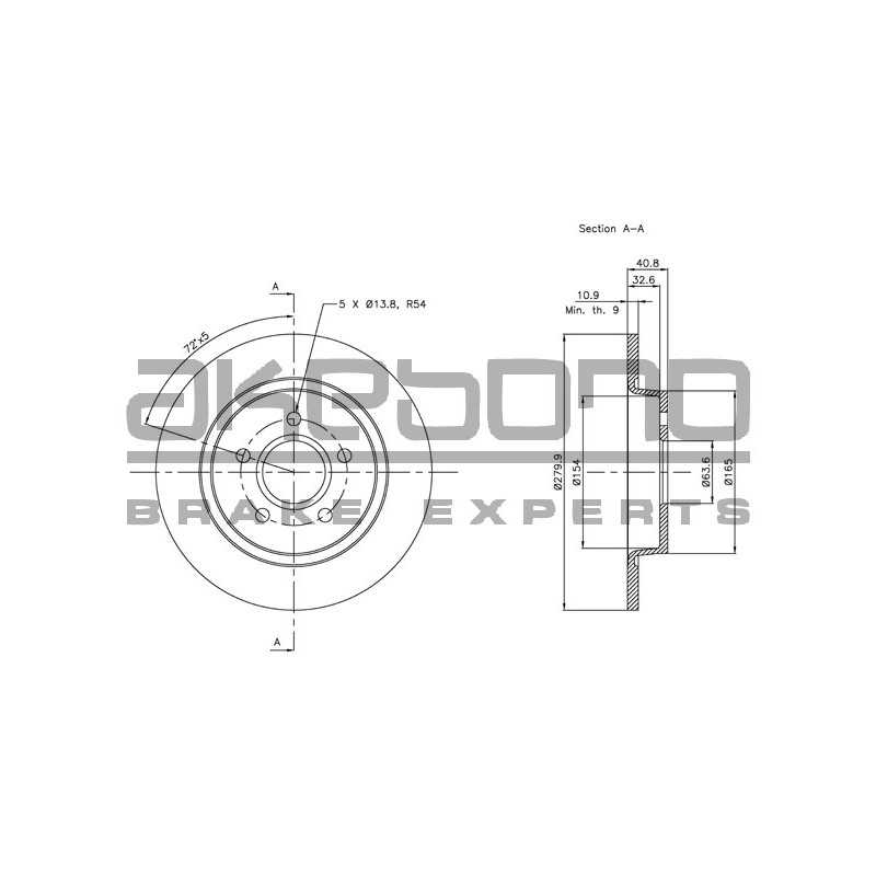 Disque de frein à l'unité AKEBONO
