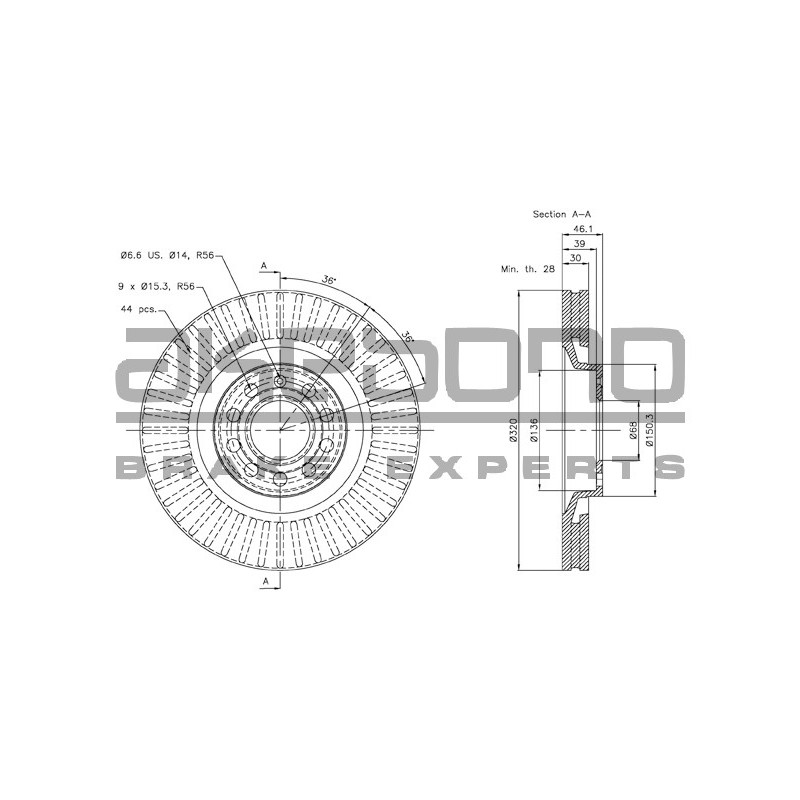 Disque de frein à l'unité AKEBONO