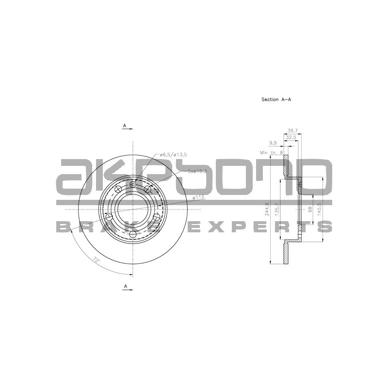 Disque de frein à l'unité AKEBONO