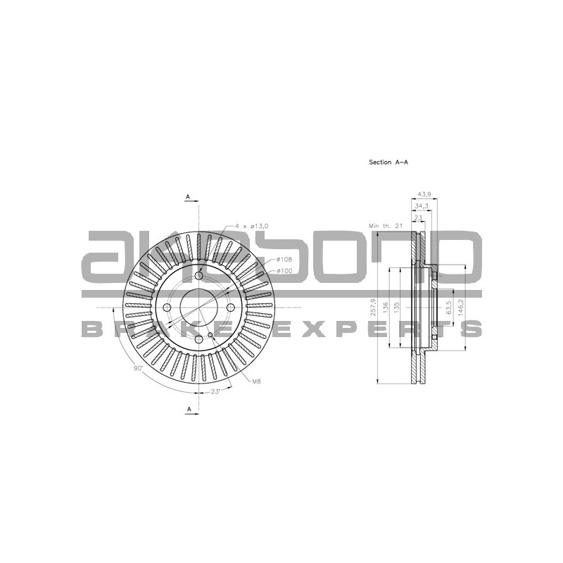 Disque de frein à l'unité AKEBONO