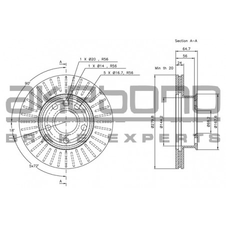 Disque de frein à l'unité...