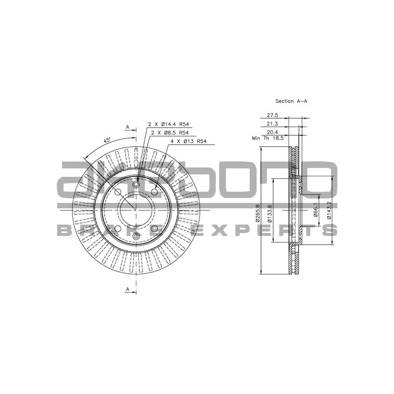Disque de frein à l'unité AKEBONO