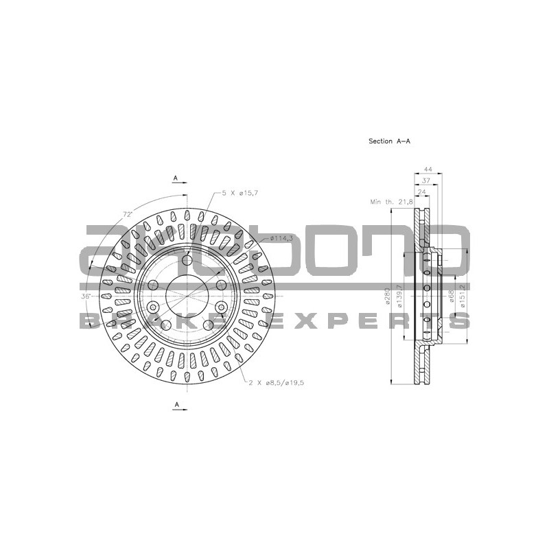 Disque de frein à l'unité AKEBONO