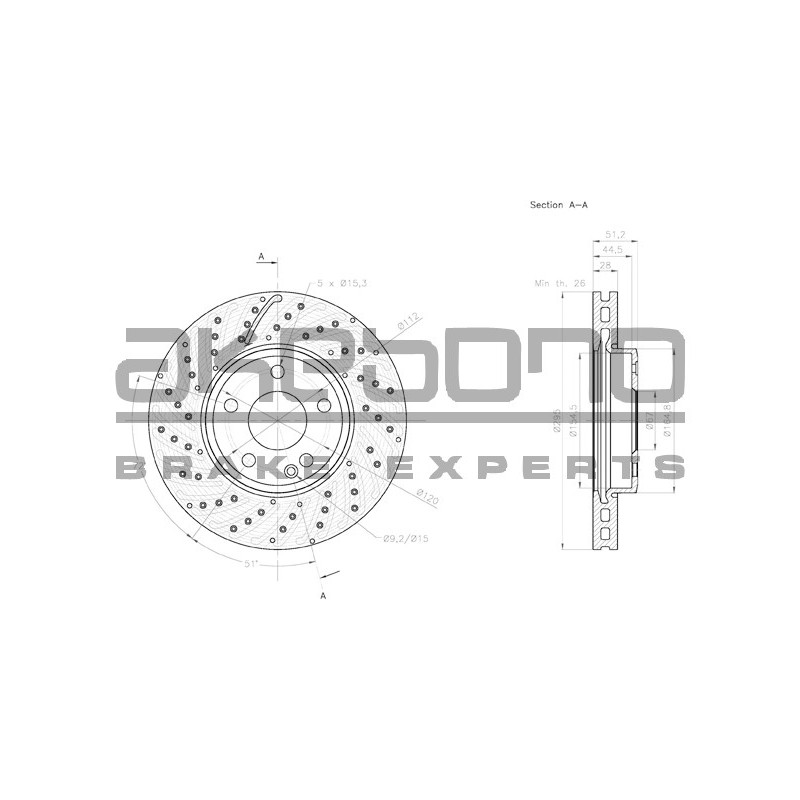 Disque de frein à l'unité AKEBONO