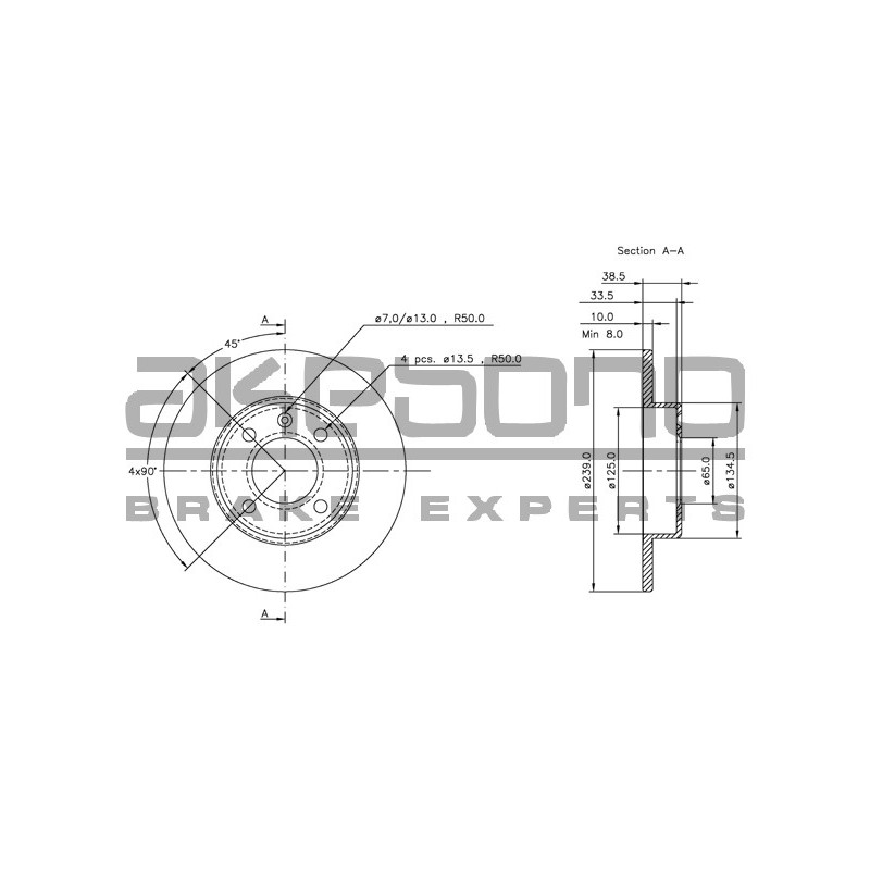 Disque de frein à l'unité AKEBONO