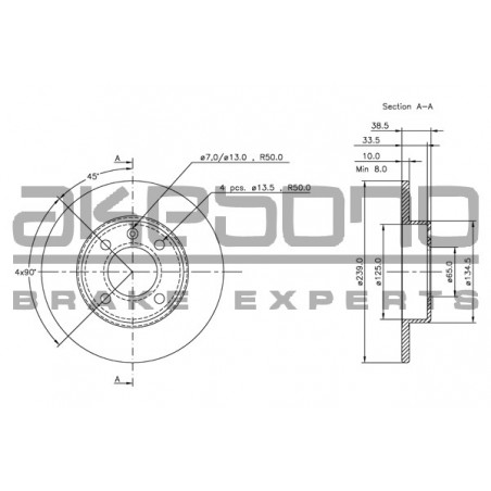 Disque de frein à l'unité...