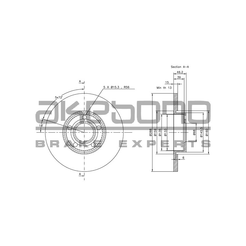 Disque de frein à l'unité AKEBONO