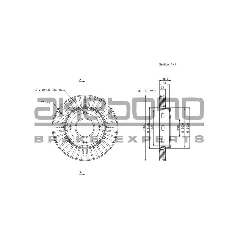 Disque de frein à l'unité AKEBONO