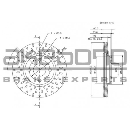 Disque de frein à l'unité...