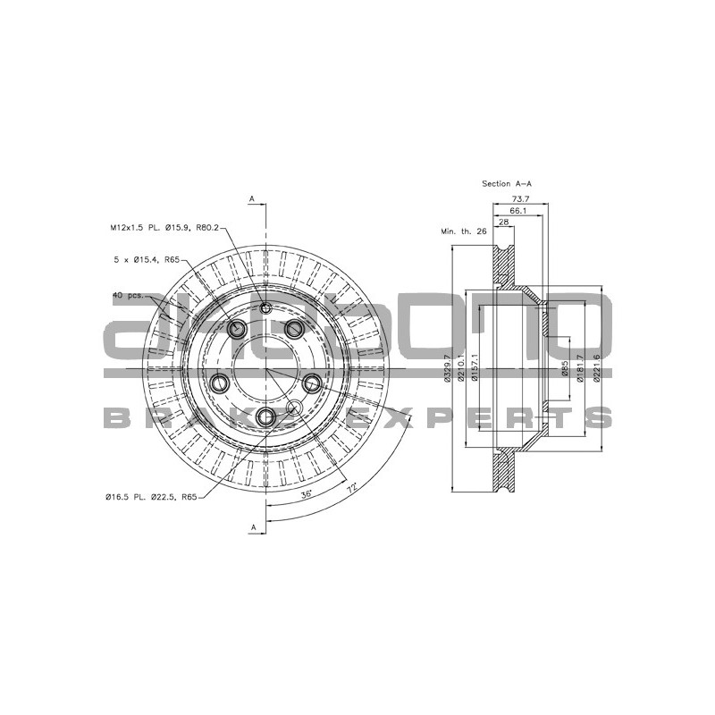 Disque de frein à l'unité AKEBONO