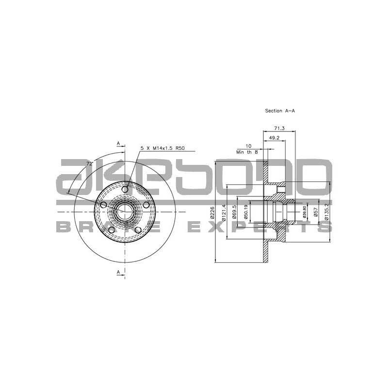 Disque de frein à l'unité AKEBONO