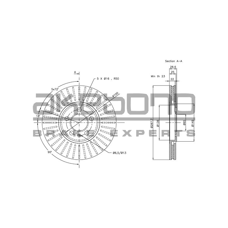 Disque de frein à l'unité AKEBONO