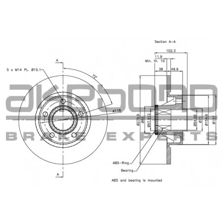 Disque de frein à l'unité...