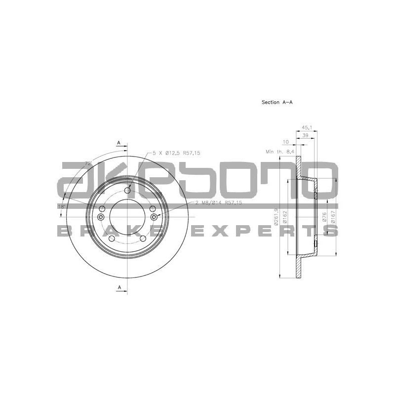 Disque de frein à l'unité AKEBONO