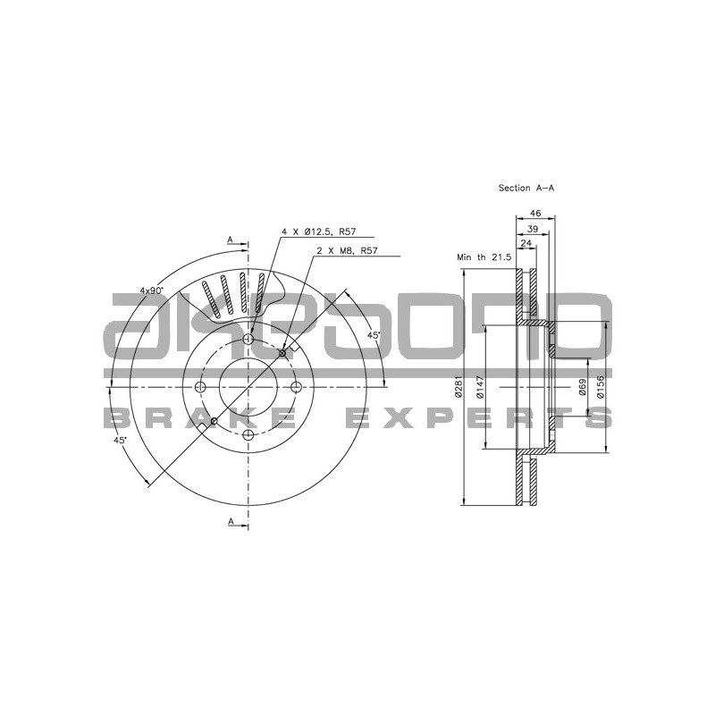 Disque de frein à l'unité AKEBONO