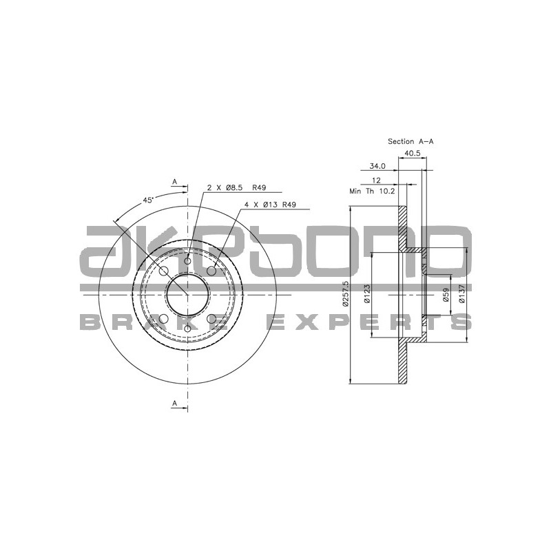 Disque de frein à l'unité AKEBONO