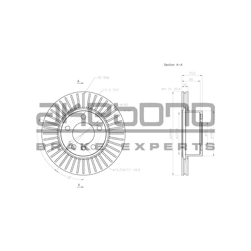 Disque de frein à l'unité AKEBONO