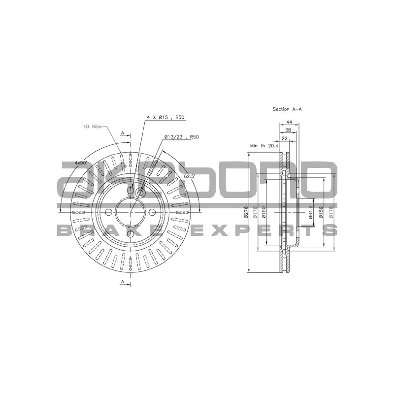 Disque de frein à l'unité AKEBONO