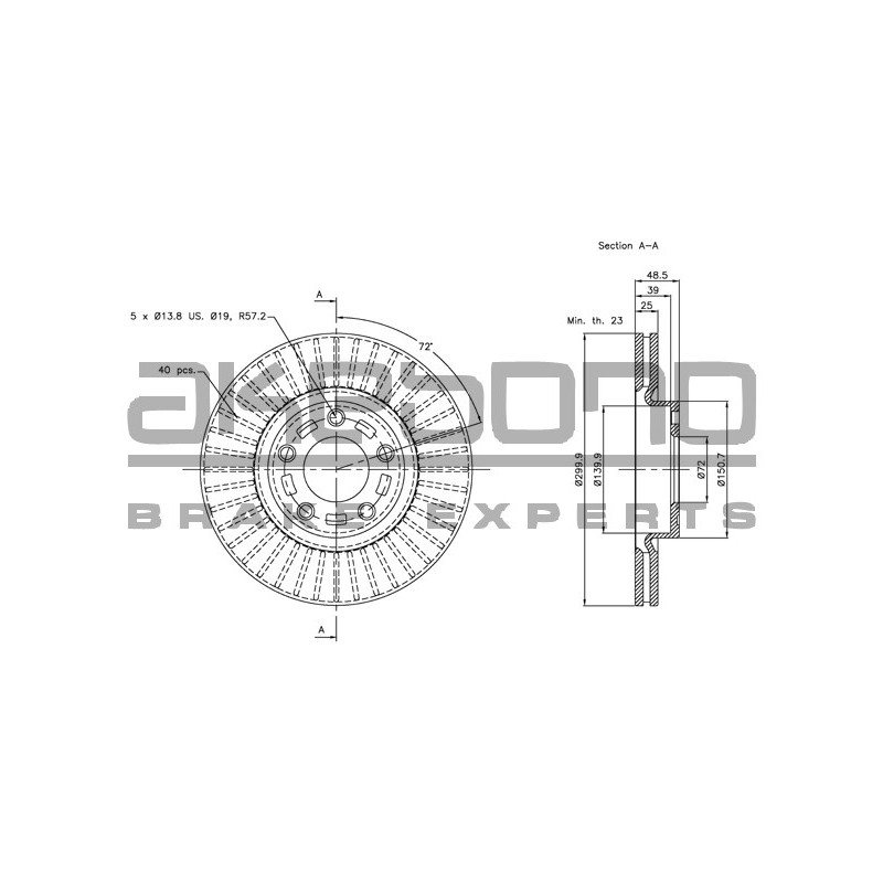 Disque de frein à l'unité AKEBONO