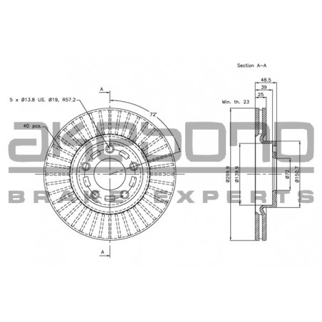 Disque de frein à l'unité...