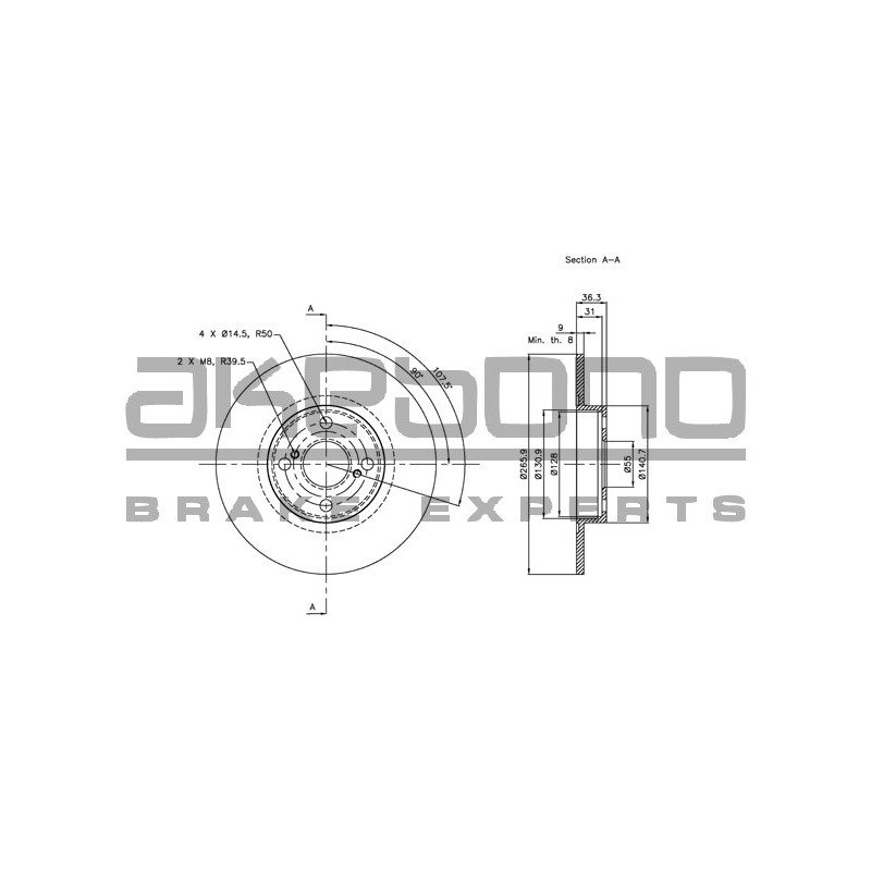 Disque de frein à l'unité AKEBONO