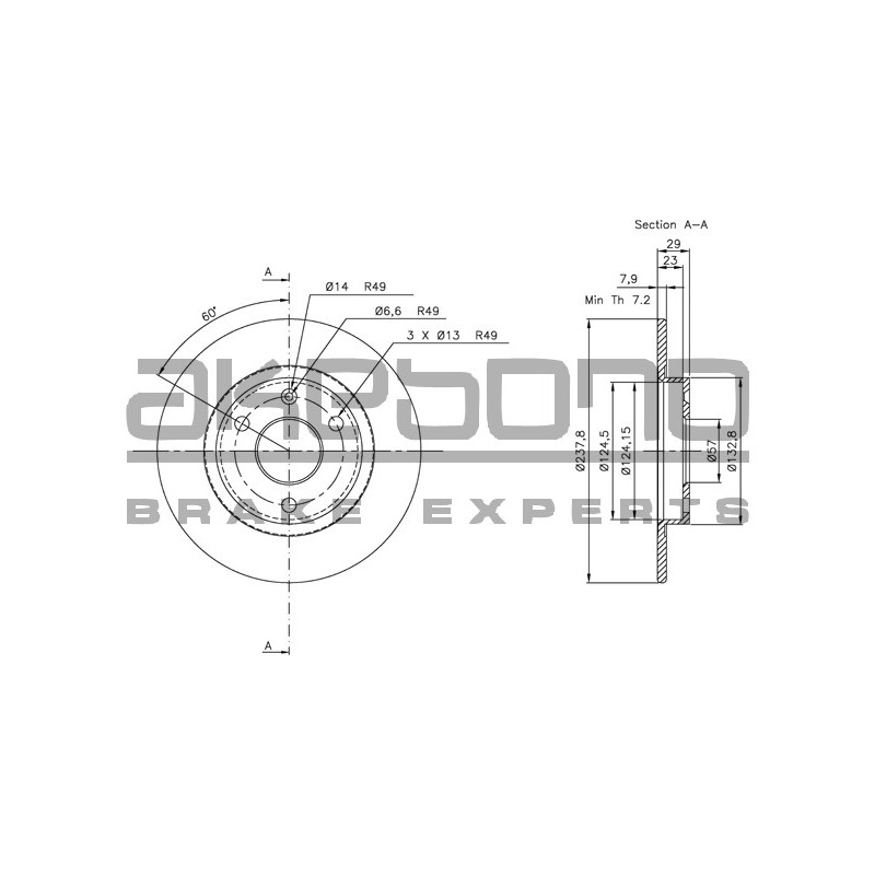 Disque de frein à l'unité AKEBONO