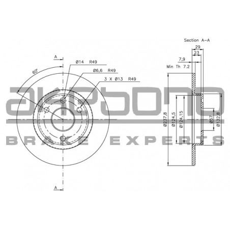 Disque de frein à l'unité...