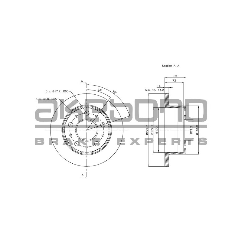 Disque de frein à l'unité AKEBONO