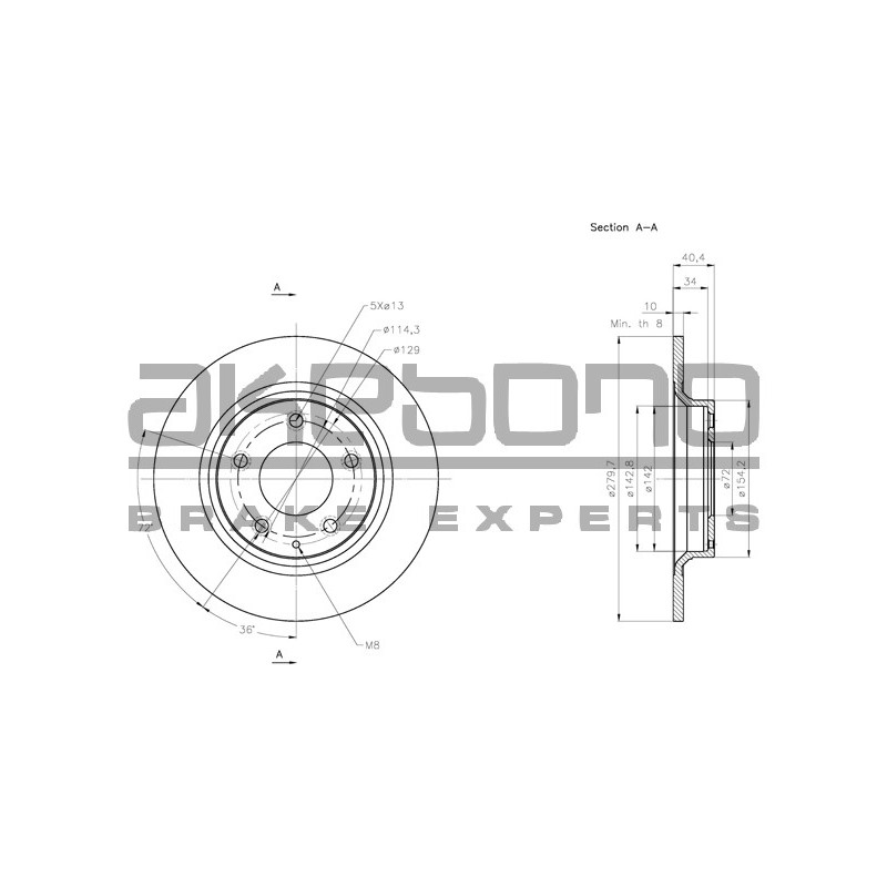Disque de frein à l'unité AKEBONO