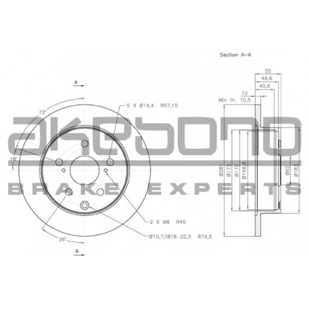 Disque de frein à l'unité...