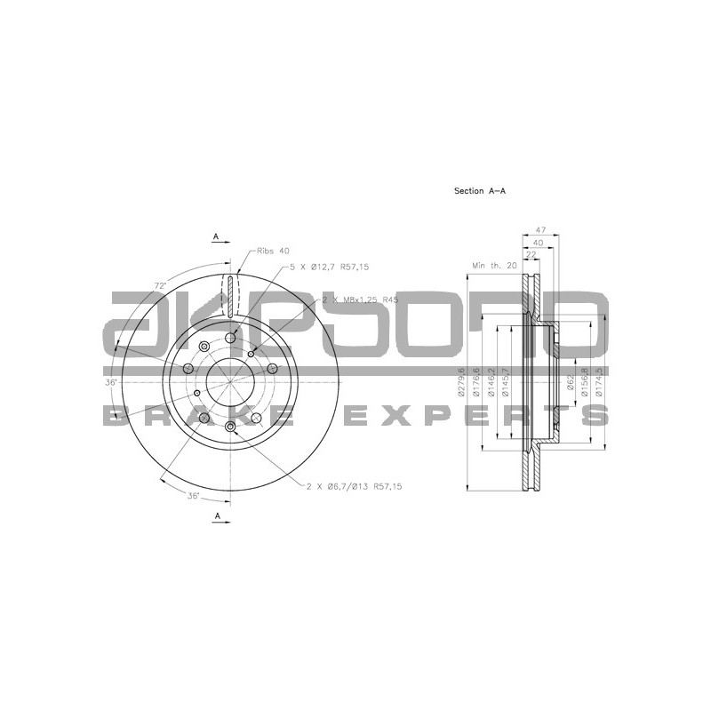 Disque de frein à l'unité AKEBONO