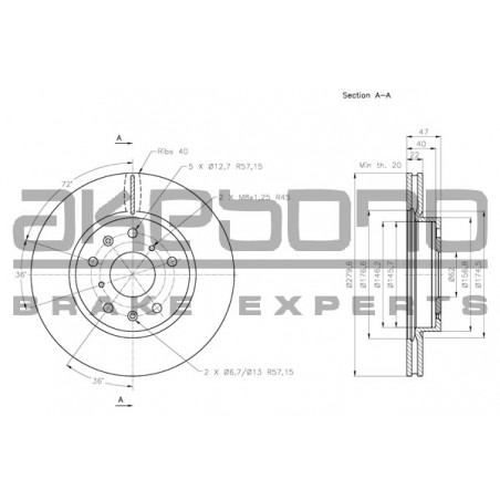 Disque de frein à l'unité...