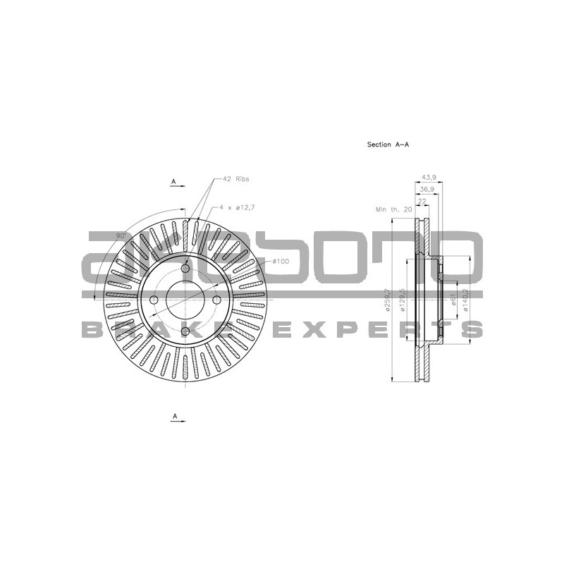 Disque de frein à l'unité AKEBONO