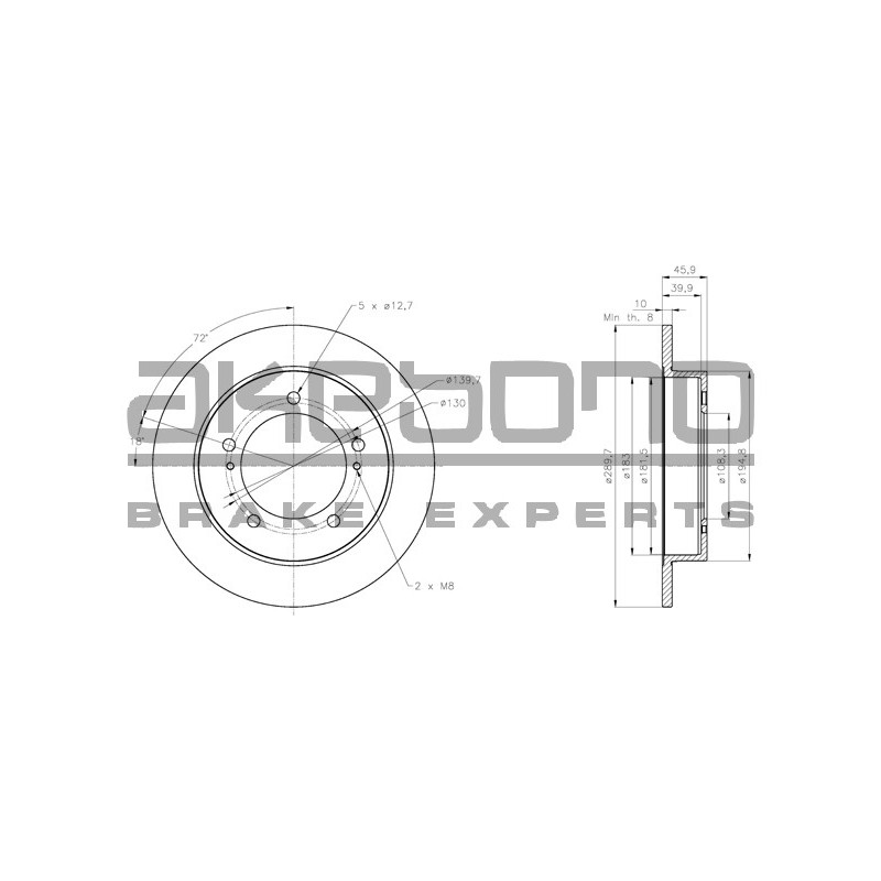 Disque de frein à l'unité AKEBONO