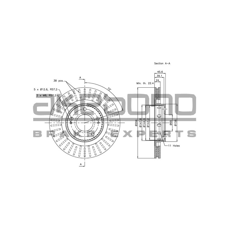 Disque de frein à l'unité AKEBONO