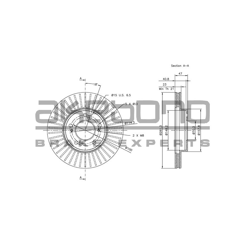 Disque de frein à l'unité AKEBONO