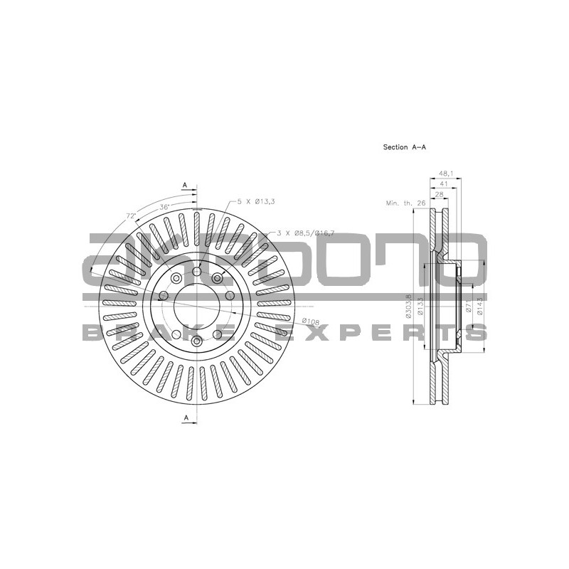Disque de frein à l'unité AKEBONO