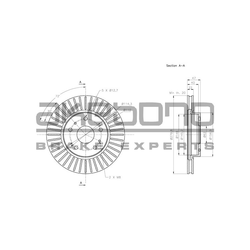 Disque de frein à l'unité AKEBONO