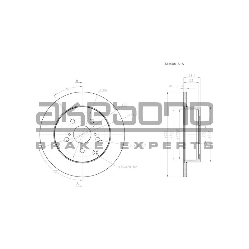 Disque de frein à l'unité AKEBONO