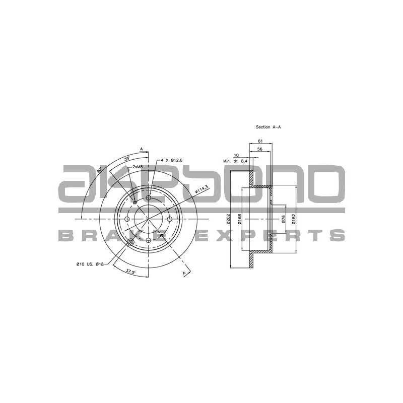 Disque de frein à l'unité AKEBONO