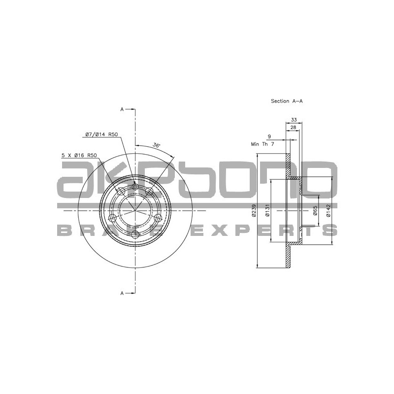 Disque de frein à l'unité AKEBONO