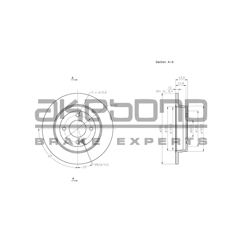 Disque de frein à l'unité AKEBONO