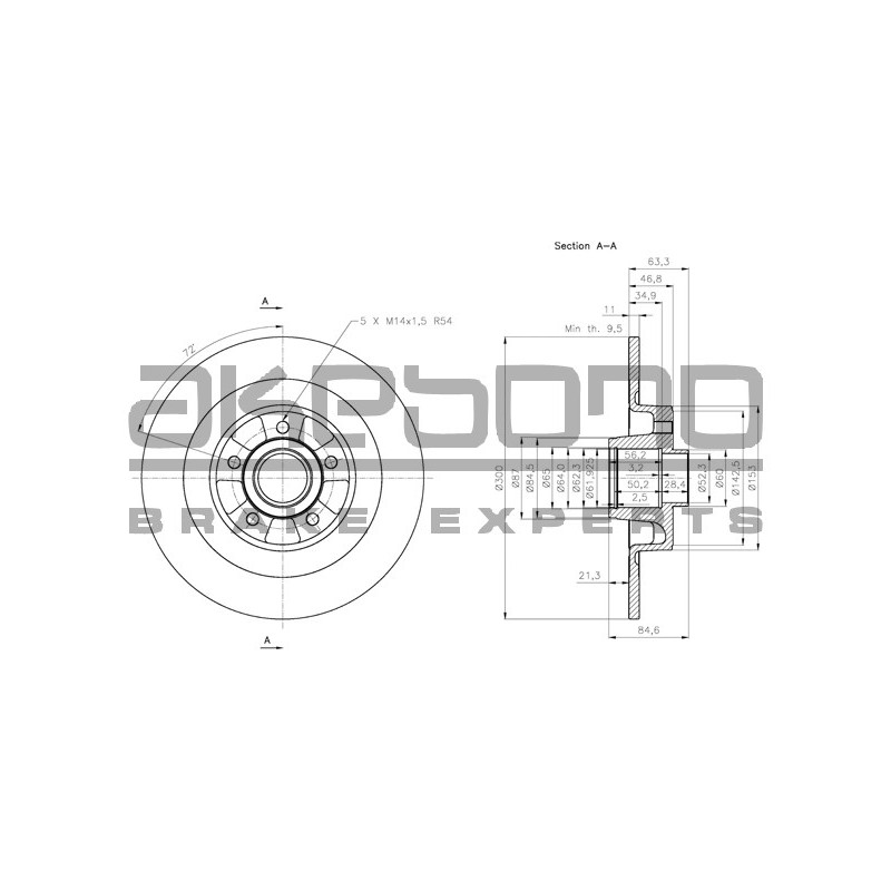 Disque de frein à l'unité AKEBONO