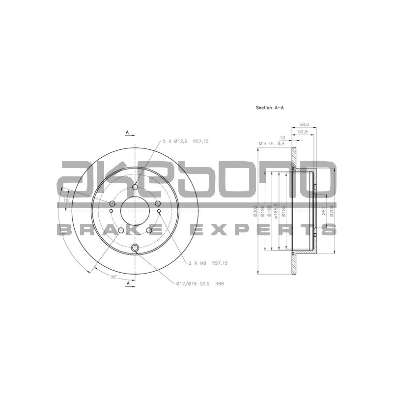 Disque de frein à l'unité AKEBONO