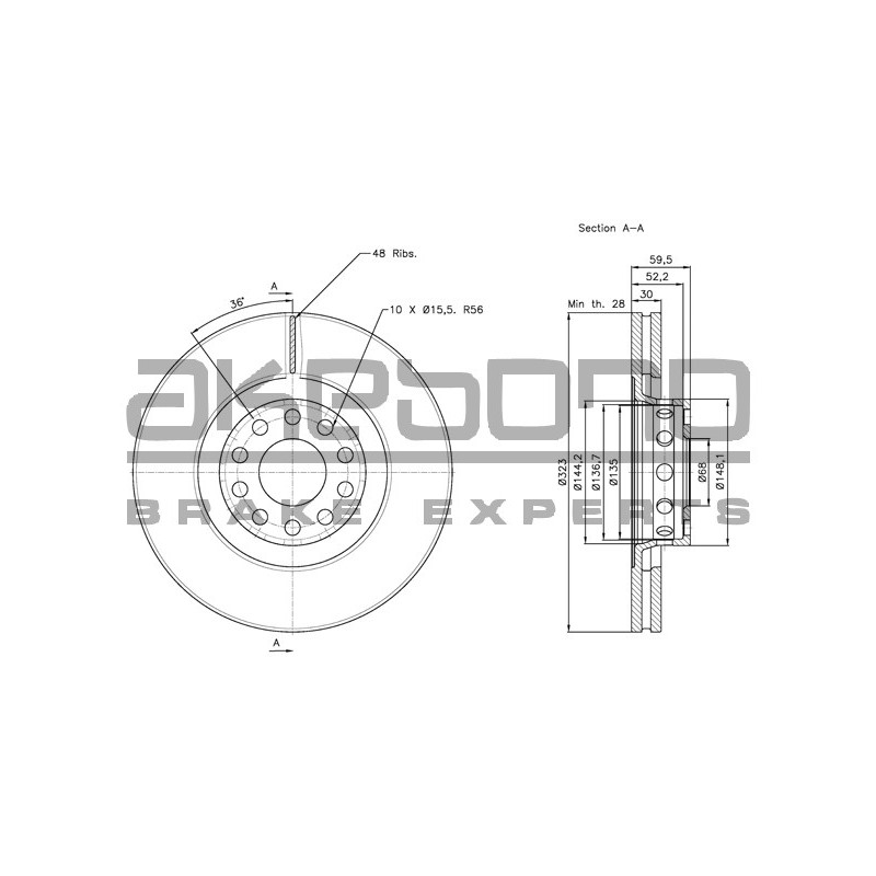 Disque de frein à l'unité AKEBONO