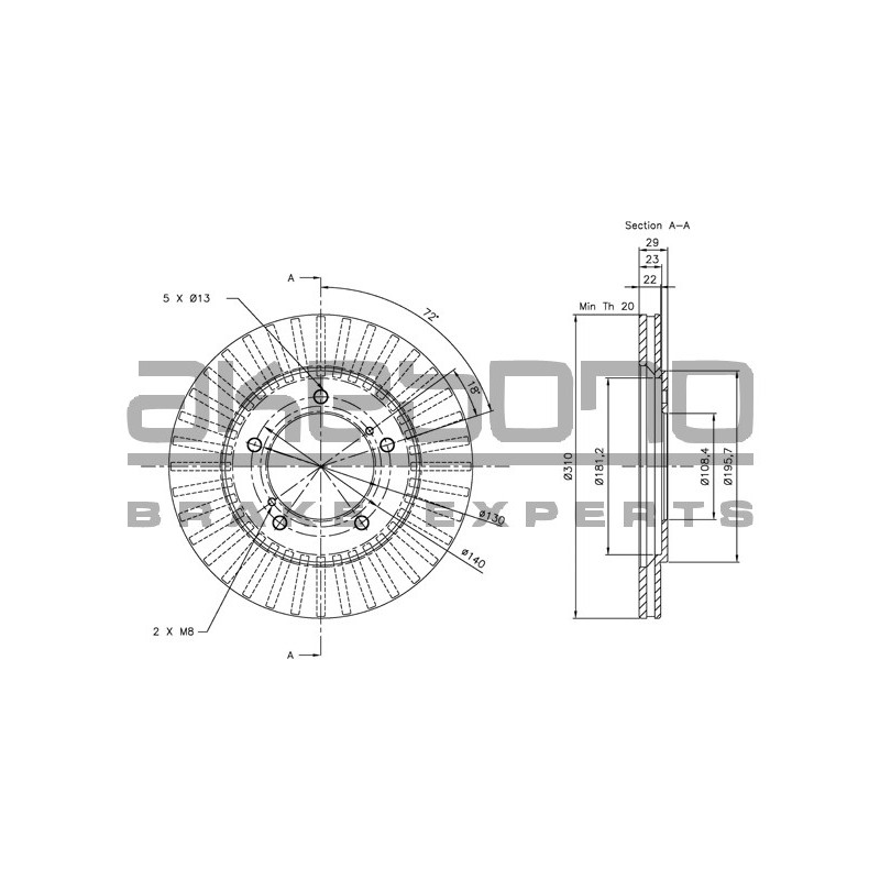 Disque de frein à l'unité AKEBONO